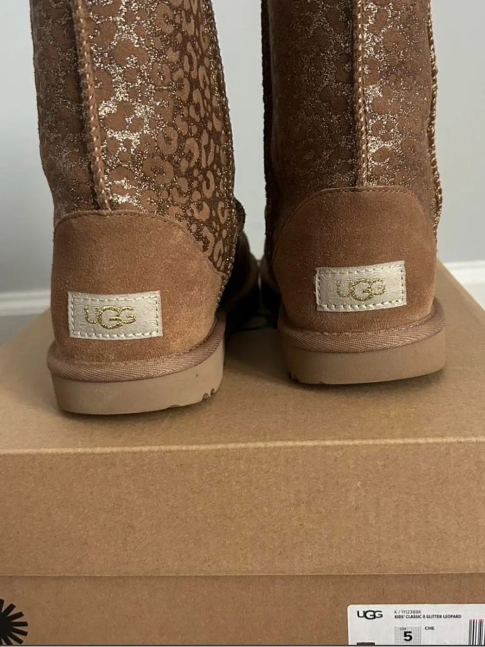 Chestnut Glitter Leopard Boots